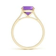 thumbnail image 2 of ANGARA Natural Prong-Set Cushion 2.7 ct Amethyst Solitaire Ring in 14K Yellow Gold for Women (Size-10x8mm) | February Birthstone, Birthday, Anniversary, Jewelry Gift for Women | Natural Amethyst Ring, 2 of 9