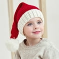 thumbnail image 6 of Christmas Hat under $5! kkbbma Knitted Christmas Santa Hat, Stretchy Holiday Beanie, Festive Xmas Stocking Cap, Red White Crochet Hat for AdultsKids, Christmas Party Accessories, 6 of 9
