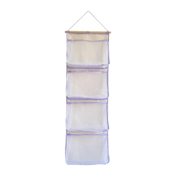 Bolsa de malla tipo hamaca organizadora de juguetes, red colgante para guardar peluches y muñecas. púrpura