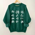 thumbnail image 2 of St Patricks Day Outfits for Women Leopard Shamrock Print Shirts Drop Shoulder Crewneck Sweatshirt Pullover Tops Irish Long Sleeve Green Shirt Women, 2 of 3
