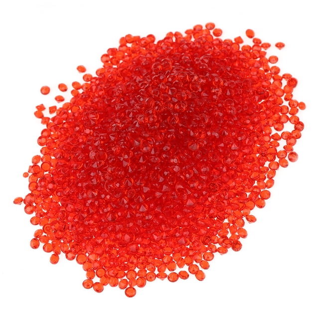 5000 Uds. Confeti de boda transparente de 3mm, decoración de gemas brillantes de plástico para fiesta (rojo)