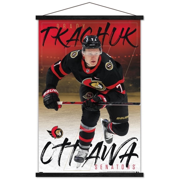 NHL Ottawa Senators - Brady Tkachuk 21 Wall Poster with Wooden Magnetic Frame, 22.375" x 34"