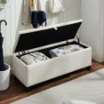 thumbnail image 2 of Fashion Beige Velvet Fabric  Upholstered large storage  rectangular bench for Entryway Bench,Bedroom end of Bed bench.foot of the Bed,Bench for sofa for living room, 2 of 23