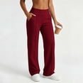 thumbnail image 5 of Miqool Wide Leg Pants for Women Elastic High Waisted Casual Loose Yoga Pants Fall Winter Lounge Trouser with Pockets, 5 of 7