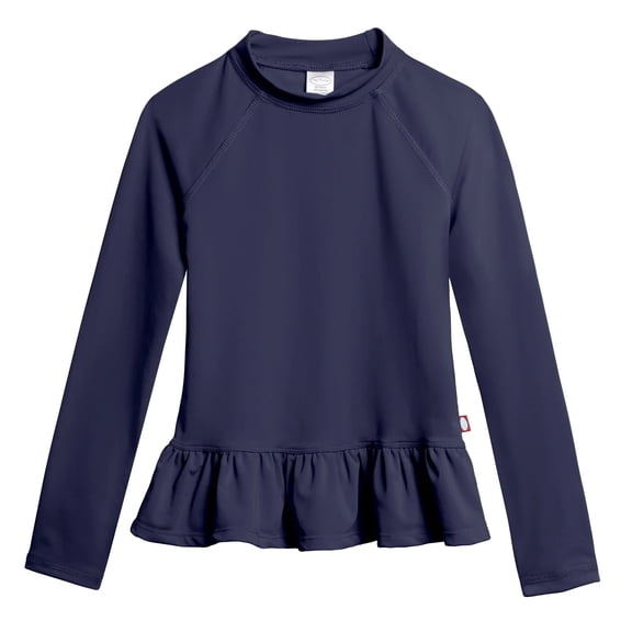 Girls UPF 50 Peplum Long Sleeve Rashguard | Navy