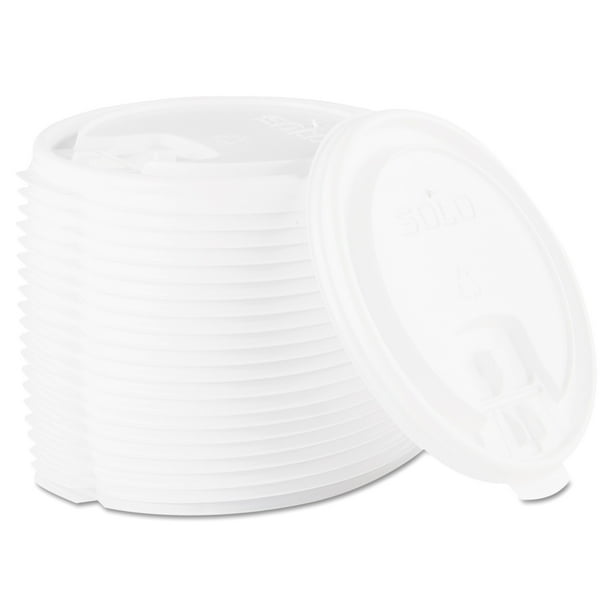 SOLO Cup Company Lift Back and Lock Tab Cup Lids, for 16oz Cups, White