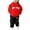 Red, variant on Toddler Baby Girls Fall Outfit Sweatshirt Kids Boys Kids Letter Hooded Tracksuit Unisex Hoodie Sweatpants Set Casual 2 Piece Outfits Size 3-4T