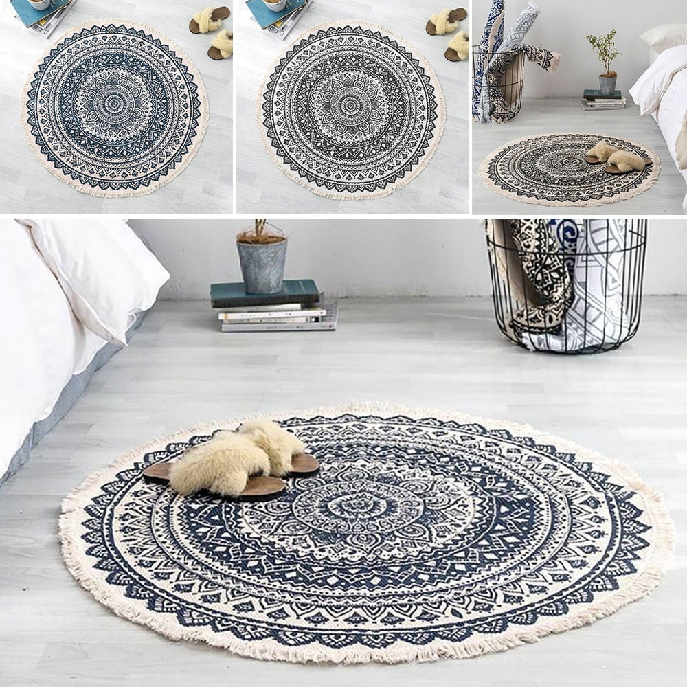 HOTBEST NEW Boho Rug Nonslip Area Rug Tassel Indoor Floor Rug Blanket for Living Room/Bedroom