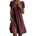 thumbnail image 2 of Tshirt Dress Women Short Sleeve Crewneck Loose Fit Flowy Midi Dresses Summer Beach Vacation Dress, 2 of 5