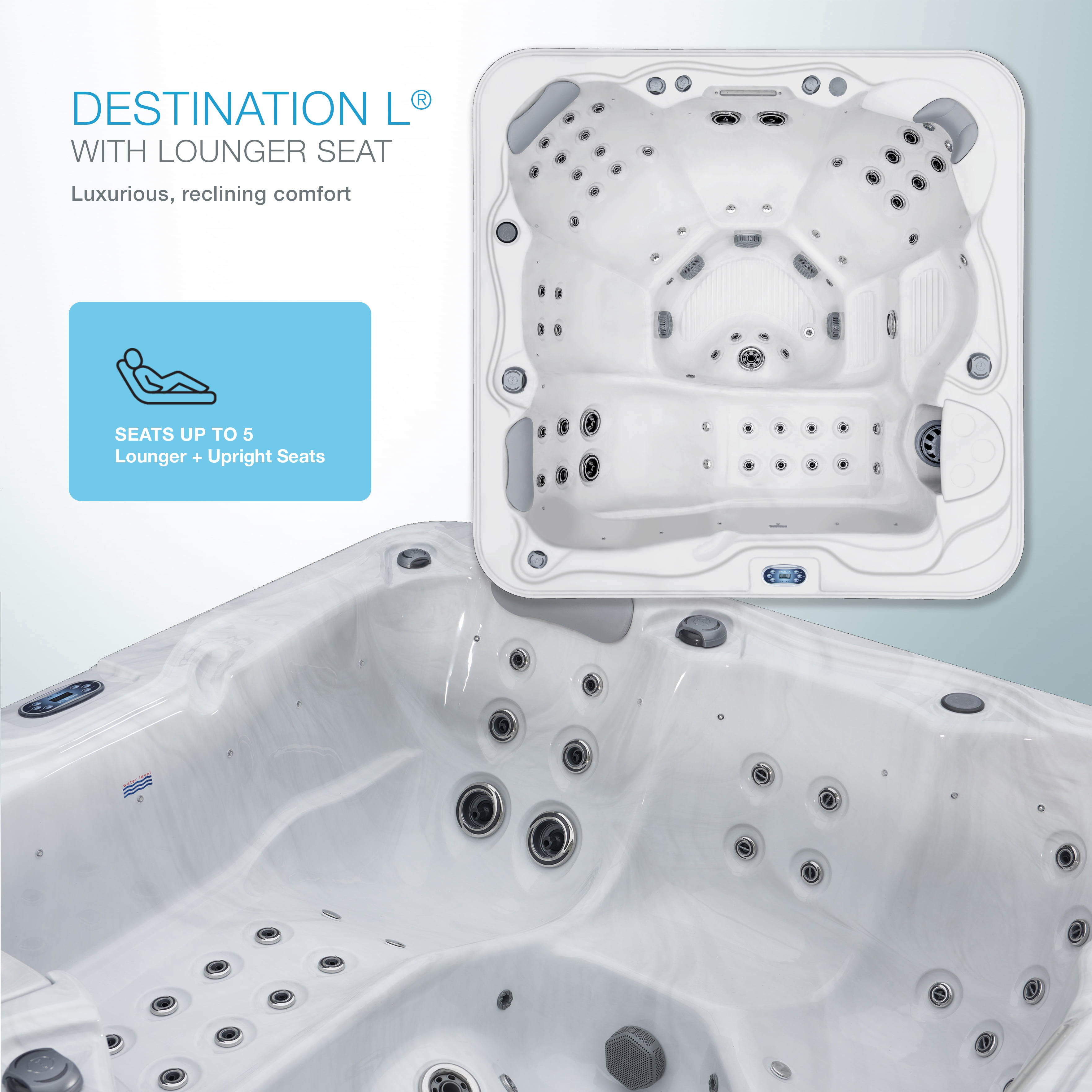 Aqualife by Strong Spas Destination 5 Person 80-Port Lounger Spa, 59 Jets
