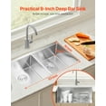 thumbnail image 2 of VEVOR 33" Kitchen Sink Undermount Double Bowl Drop-In Basin Stainless Steel Bar, 2 of 9