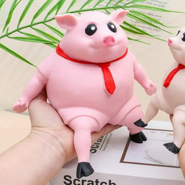 Butwevi Jouet de pincement de cochon drôle, anti-Stress, jouet de cochon  extensible, figurine de cochon rose pour garçons et filles 