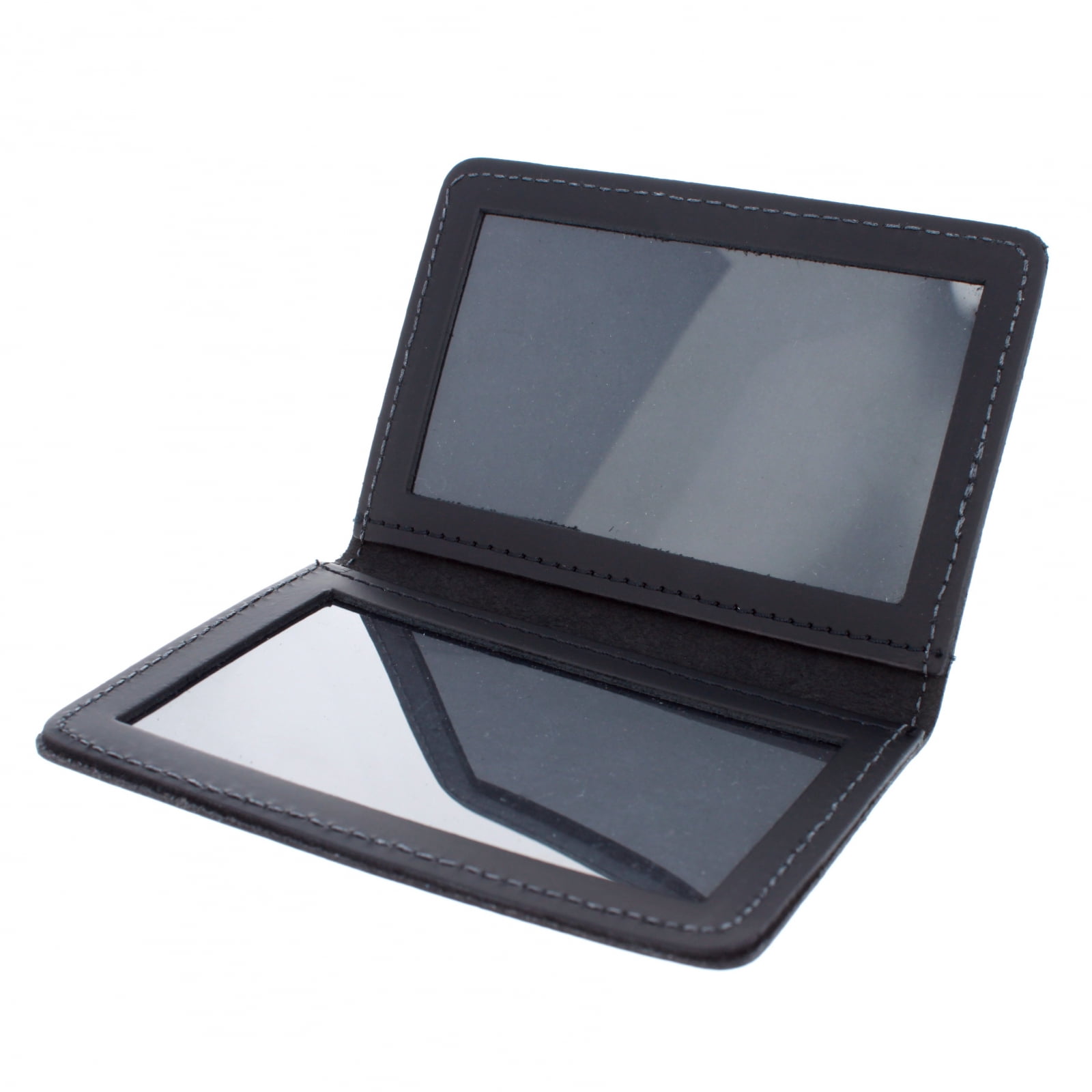 ASR Federal Leather Bifold Minimalist Double ID Card Holder, Black
