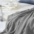 thumbnail image 4 of CREVENT Farmhouse Waffle Knit Throw Blanket for Couch Sofa Chair Bed Home Decoration, Soft Warm Cozy Light Weight for Spring Summer Fall (50''X60'' Light Grey), 4 of 4