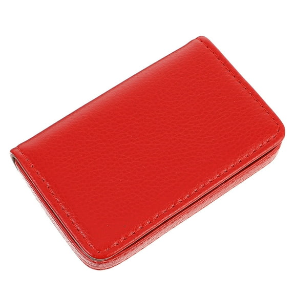 LULULION 1Pack Magnetic Card Holder Red Stainless Steel Business Card Organizer for Professional Use