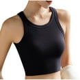 thumbnail image 2 of Meichang Crop Tank Top for Women with Shelf Bra Ribbed Tank Tops Sleeveless Crew Neck Basic Padded Yoga Cami Workout Crop Tank Tops, 2 of 6