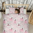 thumbnail image 3 of Doodle Poodle Image Duvet Cover and Pillowcase Set for Single Bedding, Bedroom Accessories for Kids Teens, 3 of 5