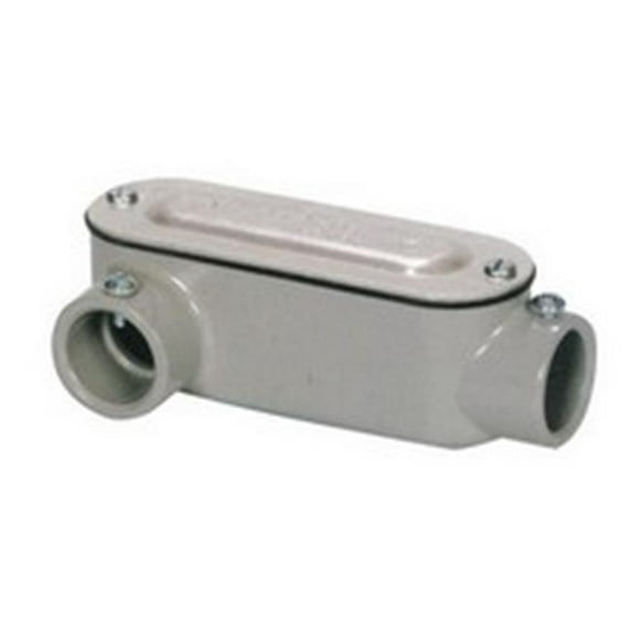 Aluminum EMT Set Screw Conduit Body LR Type with Cover & Gasket, 1.25 in.