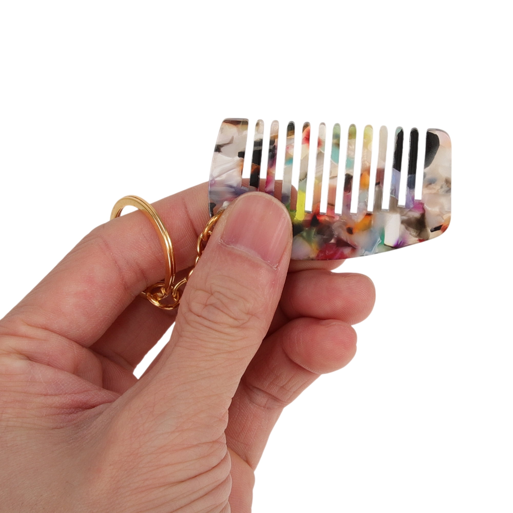 Unique Bargains 1 Pc Portable Mini Keychain Hair Comb for All Hair Types Styles Multicolor
