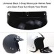 thumbnail image 5 of Motocicleta Negro Universal de 3 Snap Casco de Motocicleta Pico Lente de Cara Abierta Sombrado de Sombrilla, 5 of 6