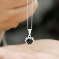 thumbnail image 6 of Rosec Jewels Heart Shape Black Spinel Pendant Necklace with Moissanite Halo (8 mm, AAA Grade), 10K White Gold, 6 of 8