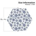 thumbnail image 2 of Honeii Dark Blue Snowflakes Print Leather Coaster Set of 4, Ideal for Safeguarding Your Furniture from Drinks Spills and Effortless Cleanup-Hexagon, 2 of 6