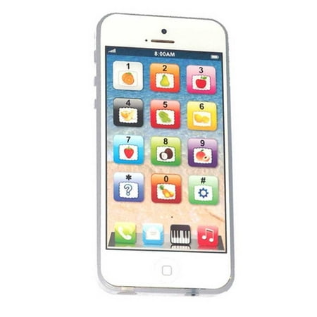 Cell Phone For Child Cooplay White Yphone Y-phone Toy Play Music Cell Phone Mobile Phone Cellphone with USB Recharable Cable for Baby Kids Sets of 1 ()