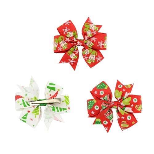 40 X Handmade Bow Hair Clip Alligator Clips Girls Ribbon Kids Sides Accessories