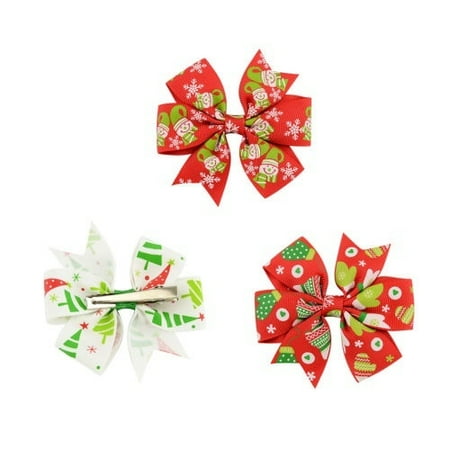 6pcs Handmade Bow Hair Clip Alligator Clips Girls Ribbon Kids