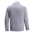 thumbnail image 4 of Dxzfnsa Knit Sweaters for Men Men's Casual Solid Color Quarter Zip Sweaters Lightweight Standing Collar Pullover Sweaters Fashion Knit Long Sleeve Sweaters, 4 of 6