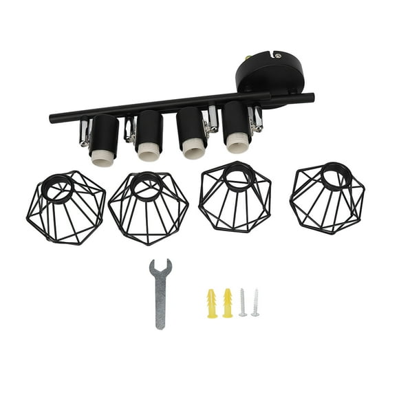 LED 4 Light Track Lighting Kit Flexibly Rotatable Light Head Ceiling Spot Lighting for Kitchens Bedrooms Restaurants