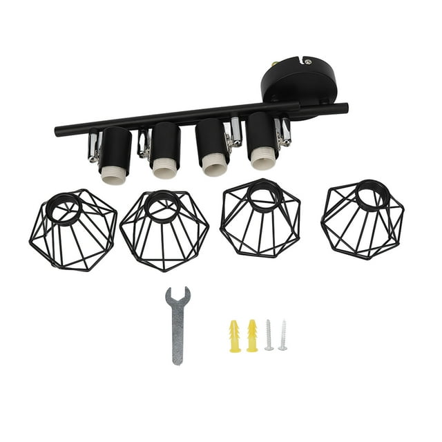 Kit de iluminación de riel LED de 4 luces con cabezal giratorio flexible, foco de techo para cocinas, dormitorios y restaurantes.
