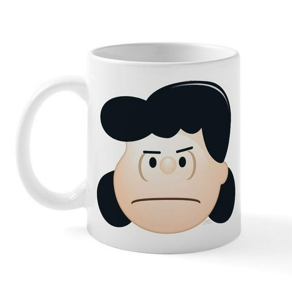 CafePress - Peanuts Emoji Lucy Annoyed - 11 oz Ceramic Mug - Novelty Coffee Tea Cup