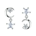 thumbnail image 1 of Pendientes colgantes de estrella, sencillos, combinables, con baño de plata, decorativos y exagerados para mujer, 1 of 7