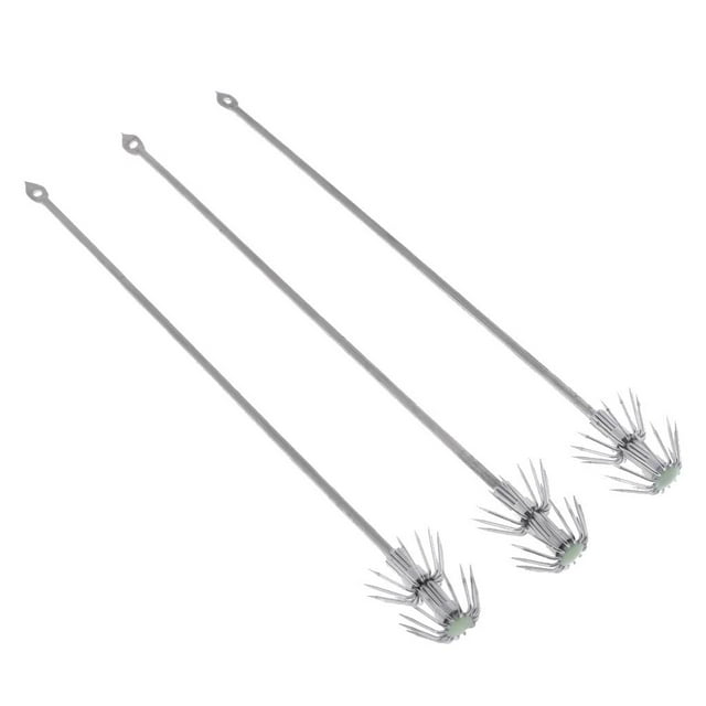 Paquete de 3 piezas Cola plantillas de calamar brillante Gancho duro DIY Gancho de señuelo de pulpo de calamar luminoso