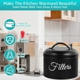 thumbnail image 5 of Gpoty Coffee Filter Holder,Stainless Steel Round Basket Coffee Filter Storage Container with Lid and Top Handle Vintage Coffee Filter Organizer Rustic Coffee Filter Jar Container, 5 of 9