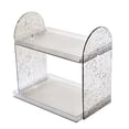 thumbnail image 2 of Double Layer Storage Rack, Unique Texture, Transparent Design, Excellent PP, 2 Tier Organizer for Cosmetics, Stationery, and More with Sliding Wood Storage Drawer, Black, 2 of 7