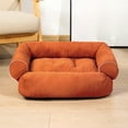 thumbnail image 6 of Winter Dog Sofa Beds, Washable Soft Comfortable Rectangle Couch Bed for Small to Medium Pets 18.11x14.96x8.26 Inch Orange, 6 of 6