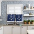 thumbnail image 6 of Half Window Curtains 24 Inches Long, Nautical Anchor Window Treatment Curtain Drapes, Navy Blue Coastal Marine Minimalist Rope Short Curtains Tiers for Kitchen Over Sink, 27.5"x24", 2 Panels, 6 of 7