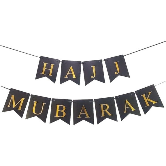 vlrwzc Hajj Mubarak Bunting Banner Eid Mubarak Banner Garland Flag Ramadan Kareem Party Supplies Muslim Islam Party Home Mantel Fireplace Decoration