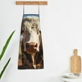 thumbnail image 3 of Uemuo Cute Daisy Cow Printed Bib Apron, Adjustable , Water and Oil Resistant, Cooking Kitchen Chef Apron for Women Men, 3 of 5