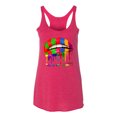 thumbnail image 3 of Wild Bobby, Colorful Painted Lip, Streetwear, Women Tri-Blend Racerback Tank Top, Shocking Pink, Small, 3 of 5
