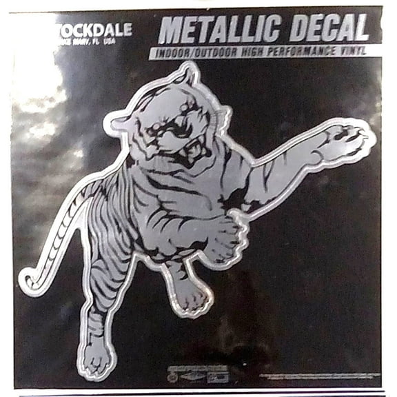 Jackson State University Tigers 6 Inch Decal Sticker, Metallic Chrome Shimmer Design