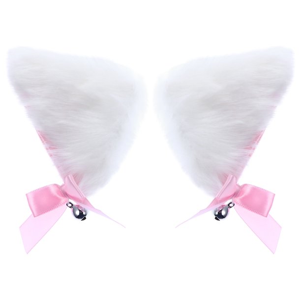 KAKOWELY 1 par de pinzas para el pelo con orejas de gato para cosplay, para fiestas, de pelo largo, para disfraz.