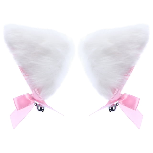 1 par de orejas de gato Clip de cabello Cosplay Party Largo Piel encantadora disfraz de pelo