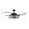 thumbnail image 6 of Fanaway Classic Retractable 4-blade 48-inch 3-light AC Ceiling Fan, Antique Black and Smoke, 6 of 23
