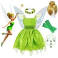 thumbnail image 2 of Disfraz de Tiana de Hada de Navidad para niñas, vestido de princesa de campana Tinker, alas de elfo, diadema, varita, vestidos de fiesta de cumpleaños elegantes, 2 of 5