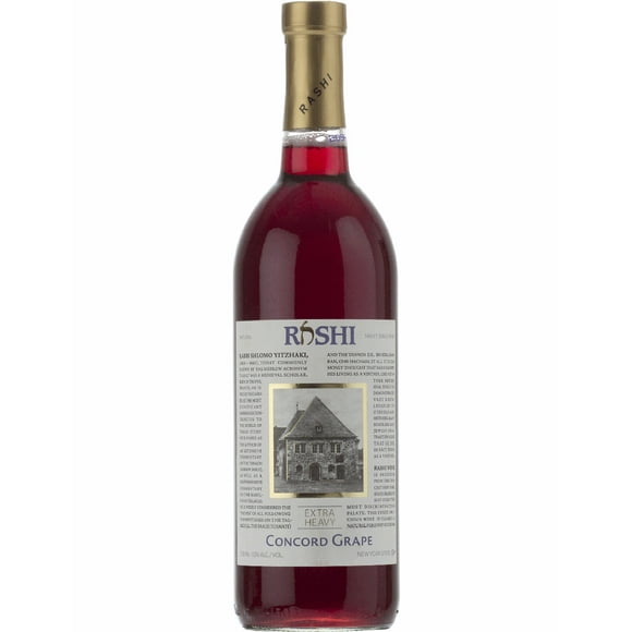 Vino Tinto Dulce Rashi Extra Heavy Concord Grape Kosher 750 ML Extra Kosher Rashi Rashi Extra Heavy Concord Grape
