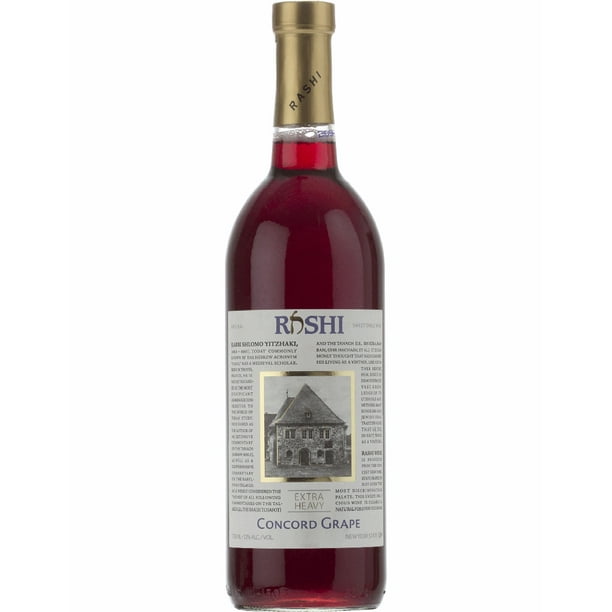 Vino Tinto Dulce Rashi Extra Heavy Concord Grape Kosher 750 ML Extra Kosher Rashi Rashi Extra Heavy Concord Grape