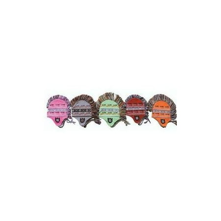 Knitted Mohawk Beanie Hats Ear Cover 5 Assorted Colors (Pack of 24)